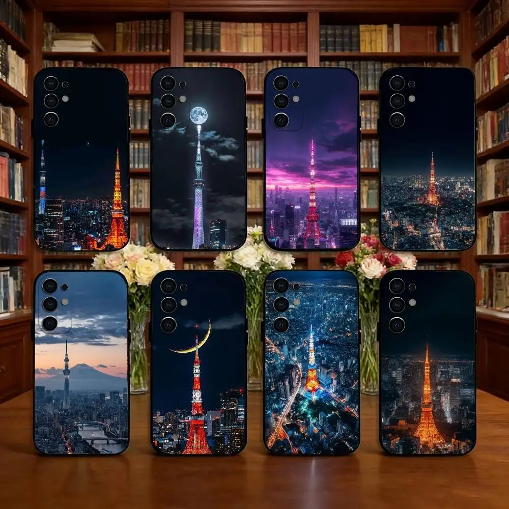 Фото Чехол для телефона с видом на улицы Токио для Samsung S25, S24, S21, S22, S23, S30, Ultra, S20, Plus, FE, Lite, Note, 10, черный чехол №1
