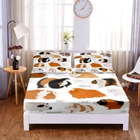children cartoon animals 3pc polyester solid fitted sheet mattress cover four corners with elastic band bed sheet2 pillowcases