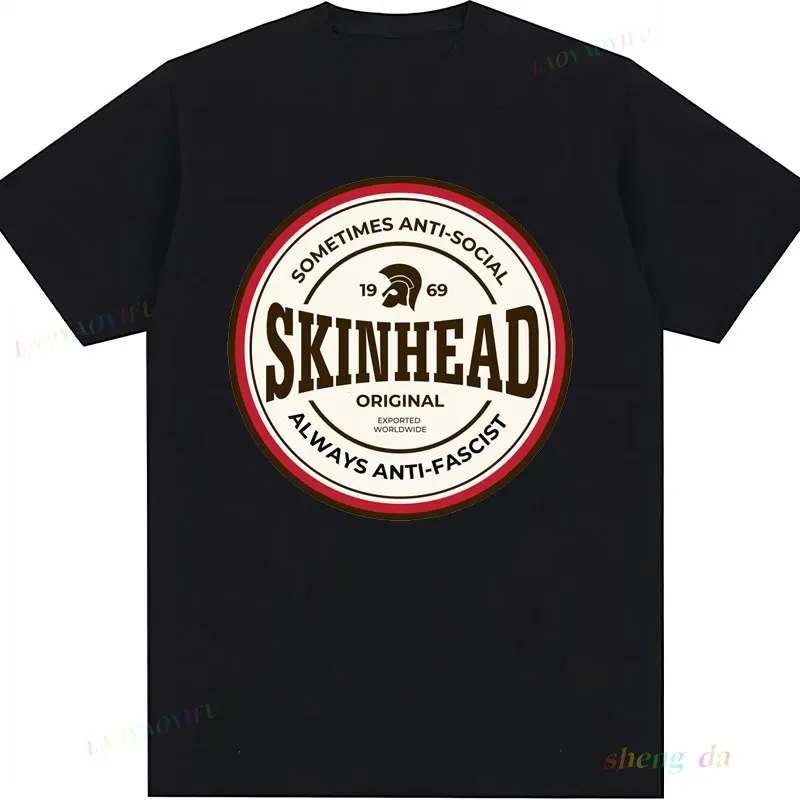 Повседневная забавная винтажная футболка Skinhead A Way of Life унисекс с короткими