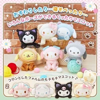 8cm kawaii cartoon stuffed animals sanrio kuromi cinnamoroll mymelody kneading cute soft plushie papa series healing toy for kid