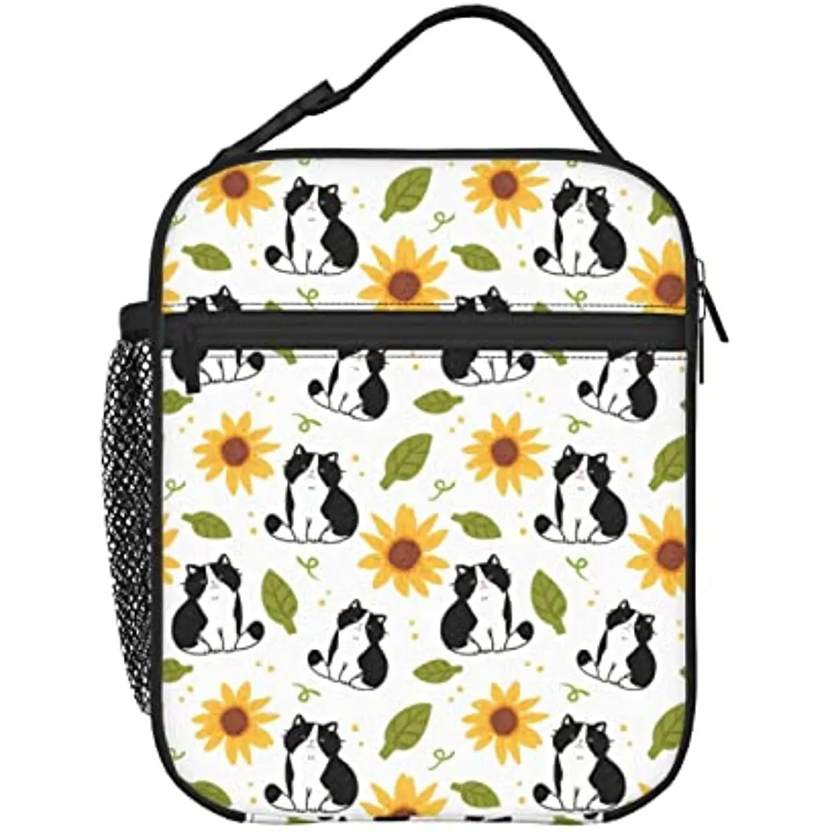 

Cat Sunflowers Lunch Box Insulated Lunch Bags for Women Men Girls Boys Handle Lunchbox Meal Tote Bag Picnic Work School