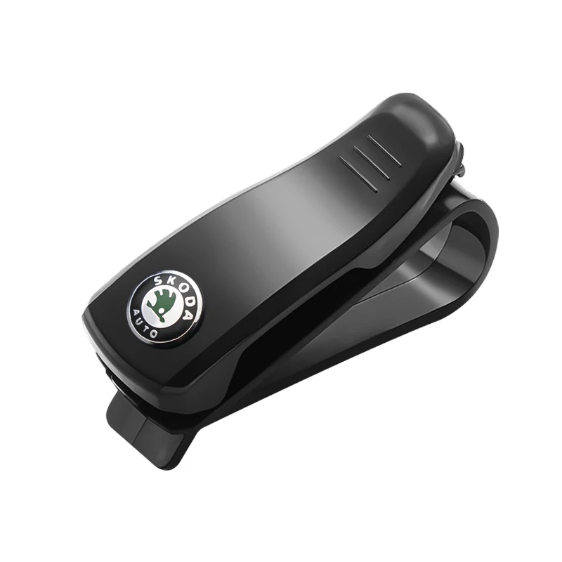 

Car Glasses Holder Sun Visor Eyeglasses Clip Portable Ticket Card Clamp SunGlasses Bracket For Skoda Octavia Rapid Kodiaq Etc