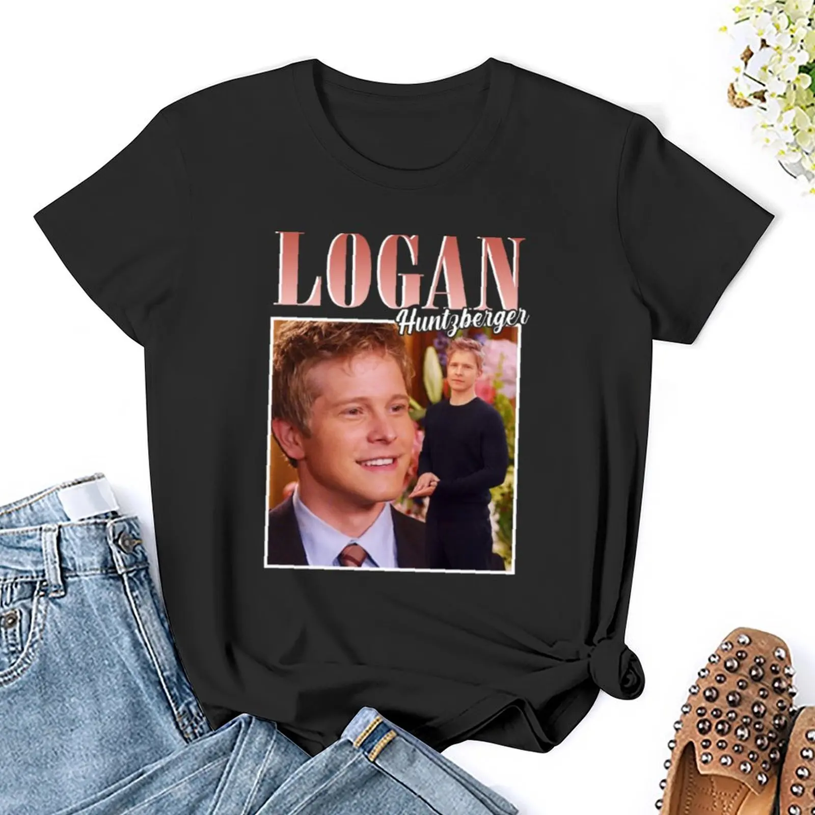 Логан хунтбергер фирменная Винтажная футболка в стиле ретро футболки оверсайз