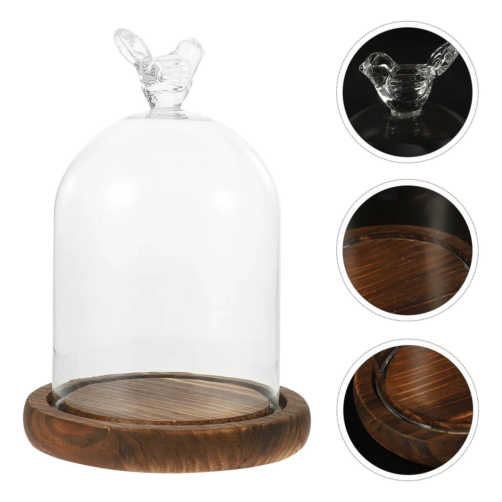 

1Pc Preserved Flower Glass Cover Micro Landscape Glass Cover Creative Adornment