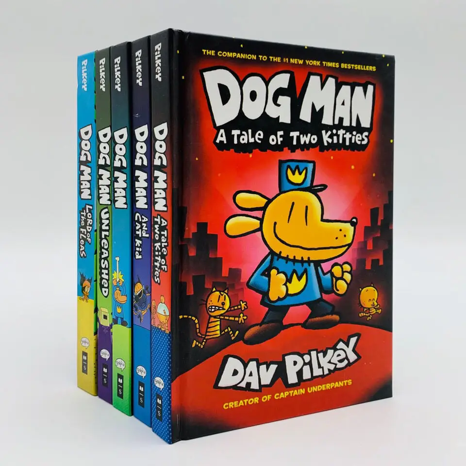 

5 Sets of Detective Dog English Hardcover Humor Comics Full Color Children' Story Novel Book Child Learn English Stationery Gift