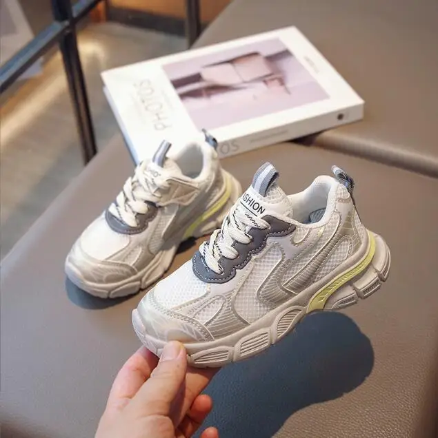 

Кроссовки детские дышащие сетчатые, спортивная обувь для маленьких мальчиков и девочек, повседневные беговые ботинки, 23-36