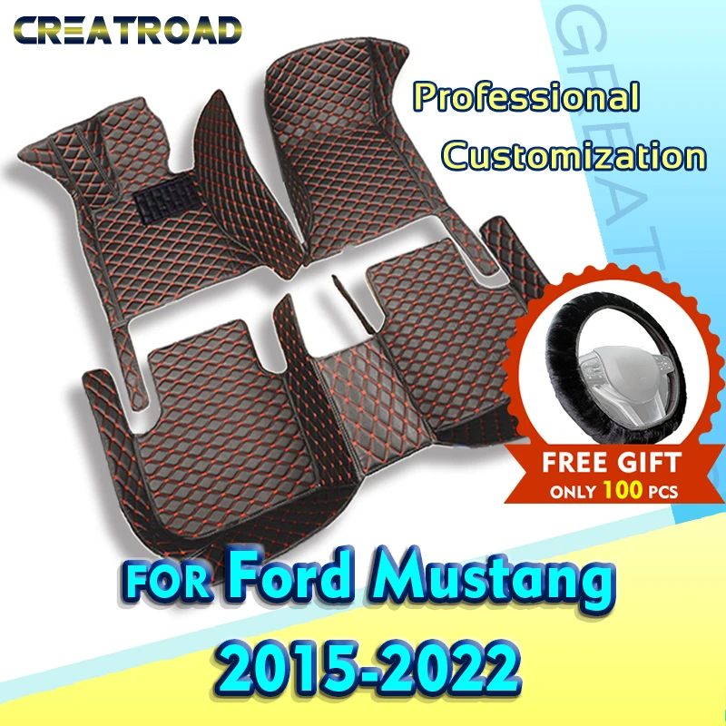 

Car floor mats for Ford Mustang 2015-2022 2016 17 18 19 20 21 Custom auto foot Pads automobile carpet cover interior accessories