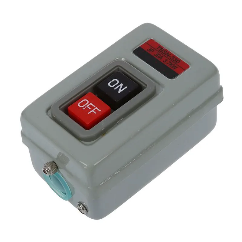 Трехфазный стартовый переключатель с кнопкой управления питанием, 380 В переменного тока, 10 А/15 А/30 А, 3P, 1,5/2,2/кВт