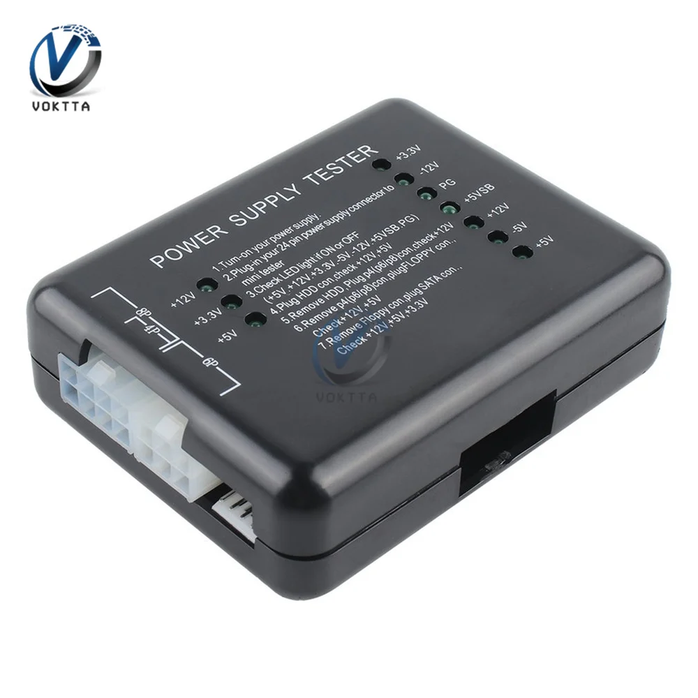 

Computer Power Tester ATX Power Diagnoser Computer Case Power Tester Checker LED 20/24 Pin PC Computer Tester PC Power Supply