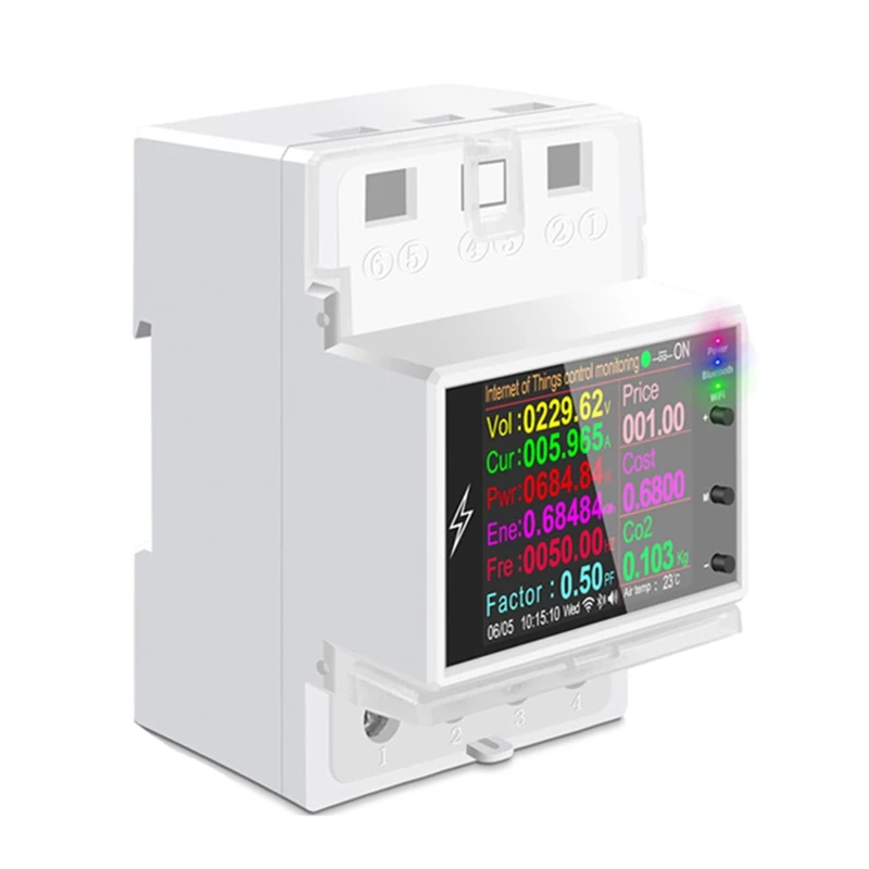 

AT4PW 100A Tuya WIFI Din Rail Smart Meter AC 220V 110V Digital Energy Meter Voltage Power Electric Power Monitor