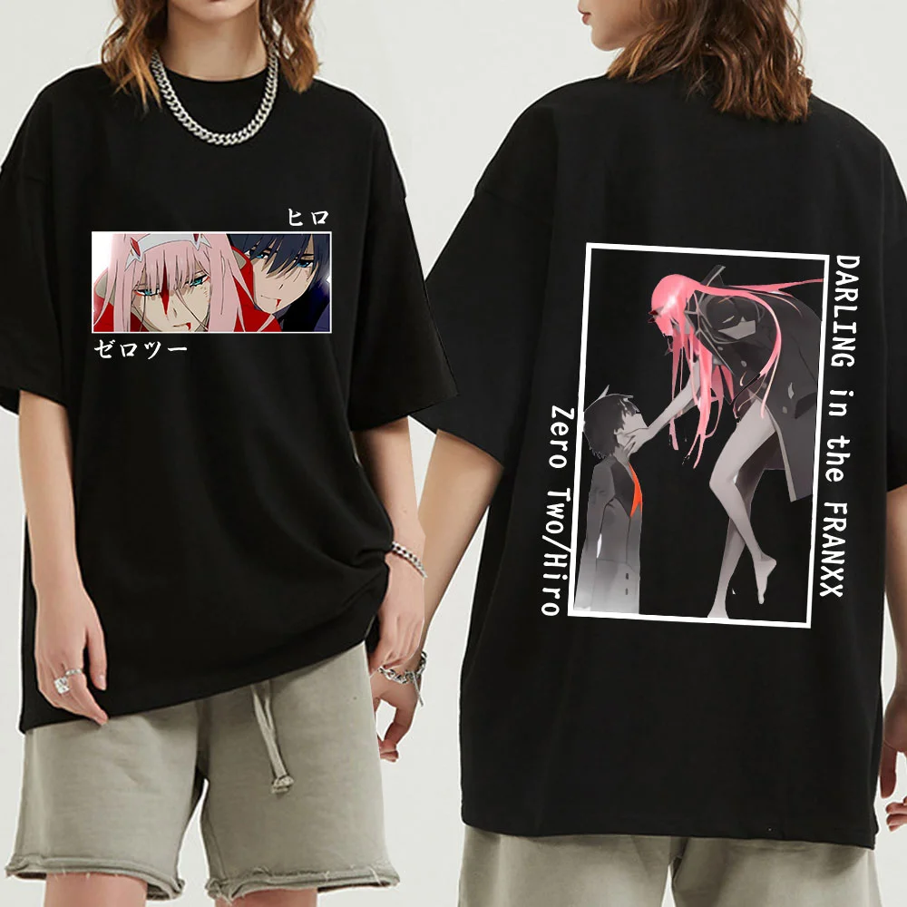 

Футболка с коротким рукавом с принтом аниме Darling In The Franxx, топ для мужчин и женщин