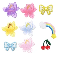 9 color self adhesive seam free embroidery flower down jacket patch clothes patch hole repair embroidery cloth repair patch