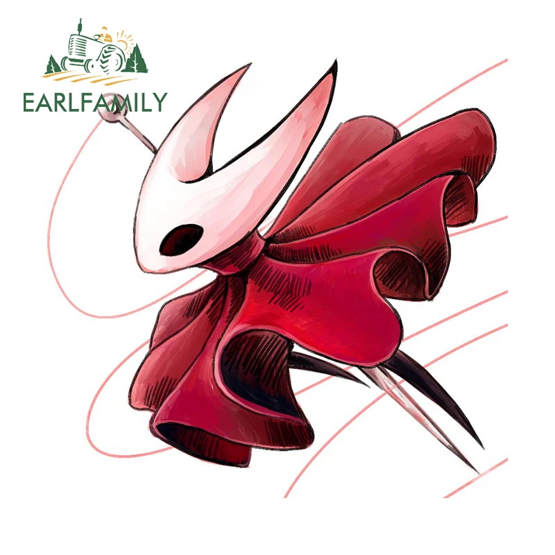 EARLFAMILY for Hollow Knight Red Car Stickers Vinyl Anime Creative Decal Waterproof Sunscreen Windshield Helmet Car Accessories
