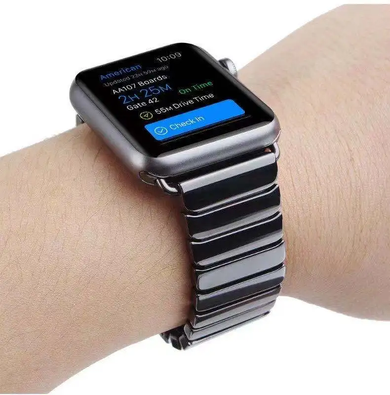 Ремешок керамический для Apple Watch Band 45 мм 41 металлический браслет iWatch 7 6 5 4 3 SE 44 42 40 38