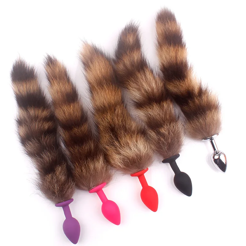 Силиконовая Анальная пробка с лисьим хвостом сексуальная для массажа простаты