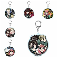 anime spy x family acrylic keychain double sided transparent eco friendly cartoon jewelry car key chain gift for women girls