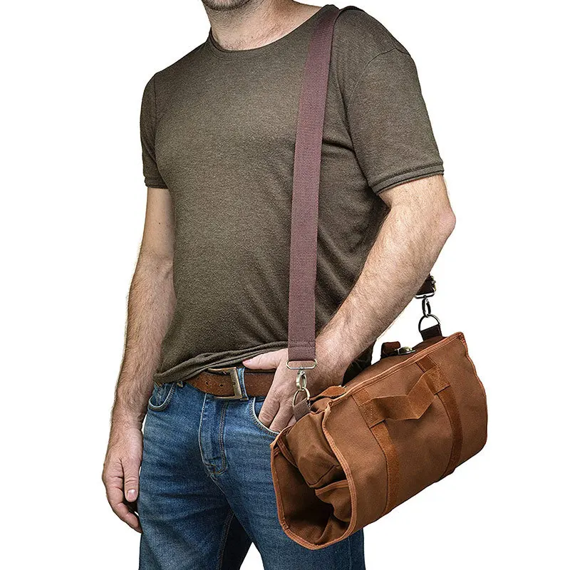 Bartender Bag Travel Bartender Kit Bag Bar Tools Bag Portable Canvas Bag Shoulder Strap for Easy Carry Bar Tender Shoulder Bag