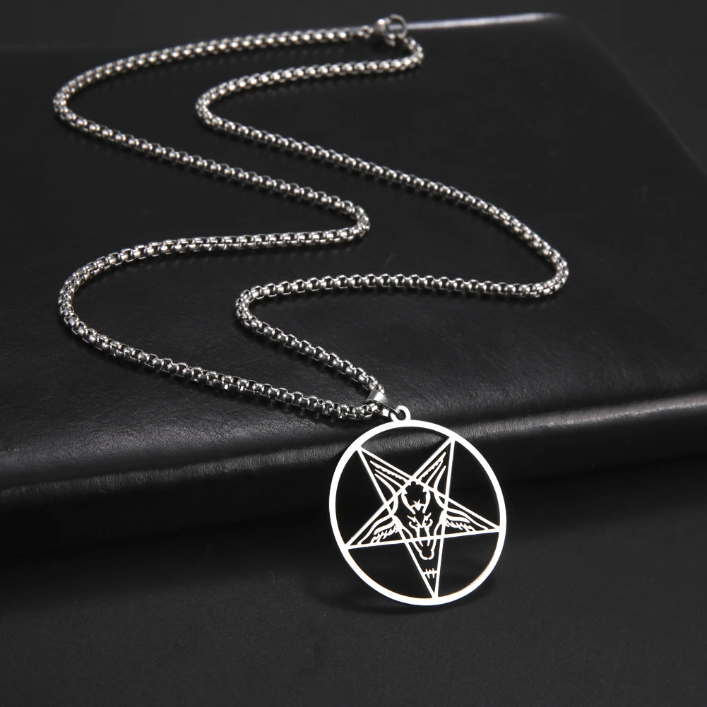 My Shape Сатанинское ожерелье из нержавеющей стали с пентаграммой Люцифера