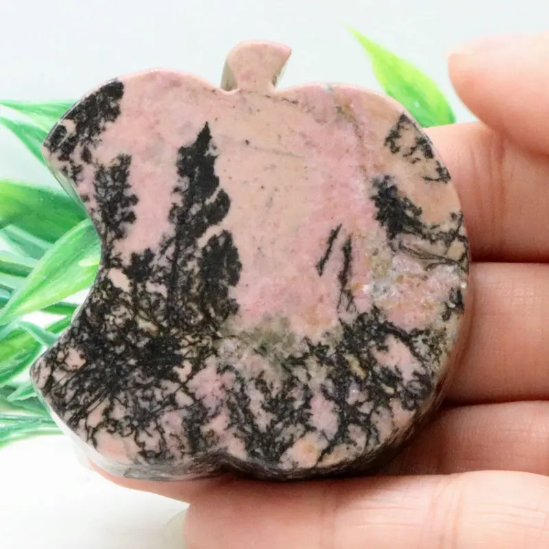 

2.1inch 123g Natural Crystal Apple Shaped Hand Carved Polished Reiki Healing Stone Souvenir Home Decoration Collectible Gift