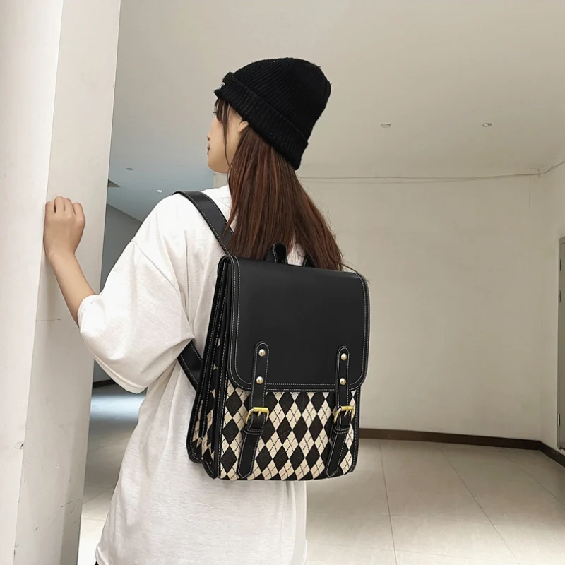 

2022 Korean Versatile Backpack Fashionable Women's Backpack Handbag Women's Leather Bag Female Backpacks Luxury Bag Woman Bags