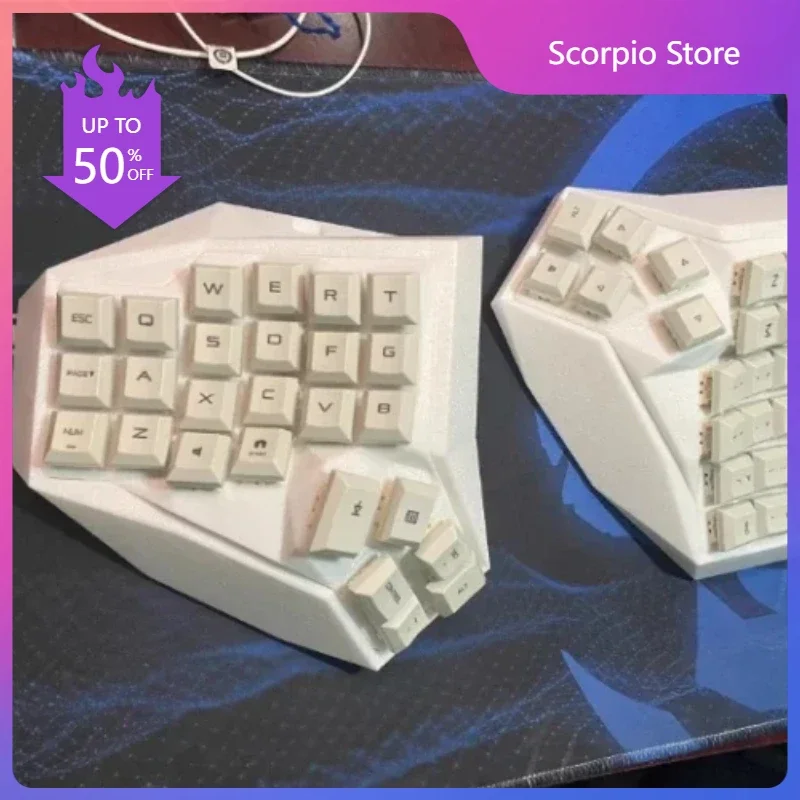 AM Mad Miao HATSU клавиатура с разрезом по Bluetooth изогнутая пользовательская 2 4 gHot Plug