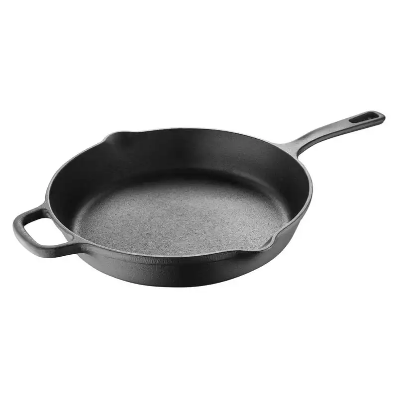 

2023 New by - 10" Pre Seasoned Fry Pan with Helper Handle and Pour Spouts, 10 Inches, Black Non-stick Pan Frying Steak Pancake