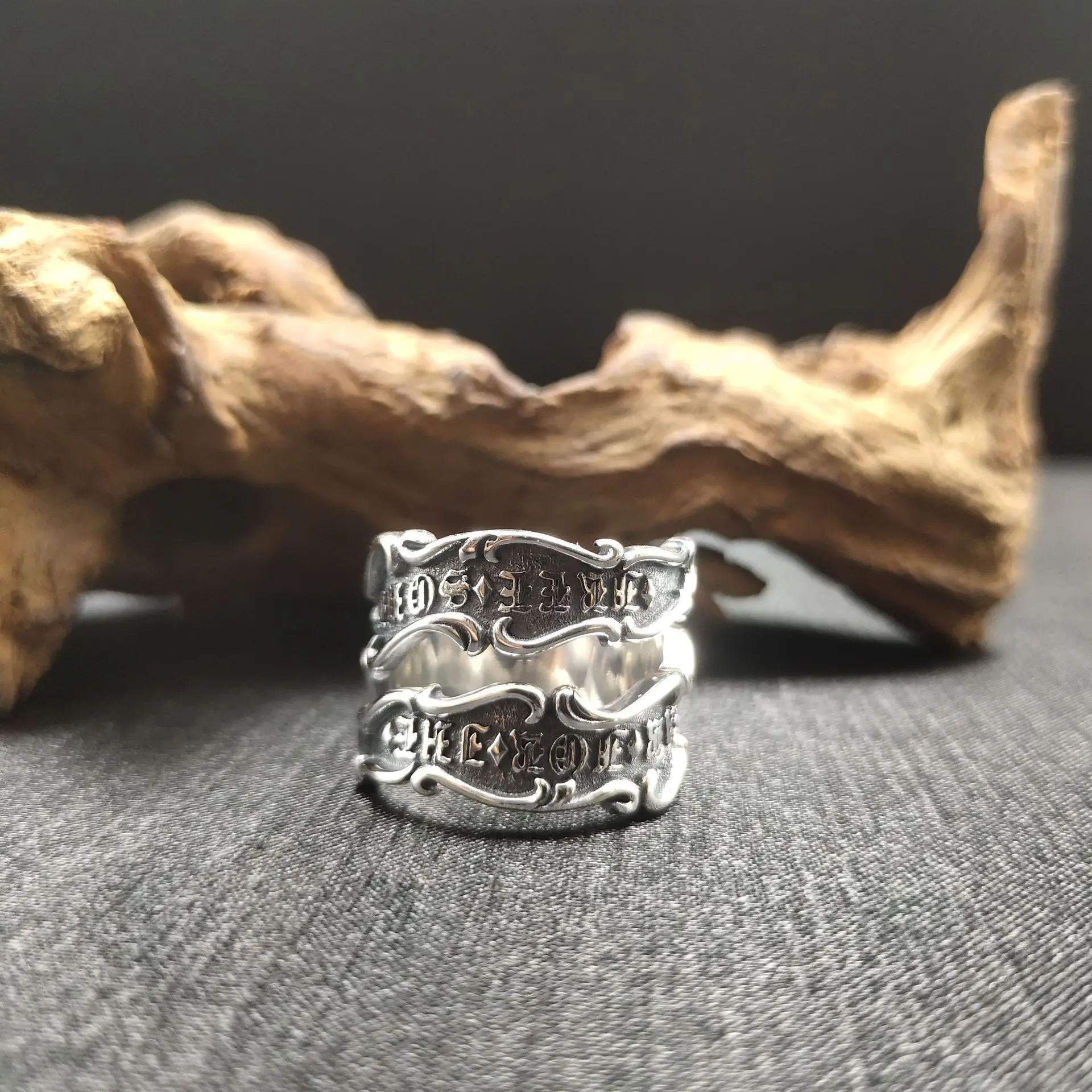 

Новинка, роскошные двухслойные кольца из стерлингового серебра S925 пробы в стиле ретро с индивидуальным маленьким дизайном для мужчин и женщин, Крутое кольцо в стиле ins