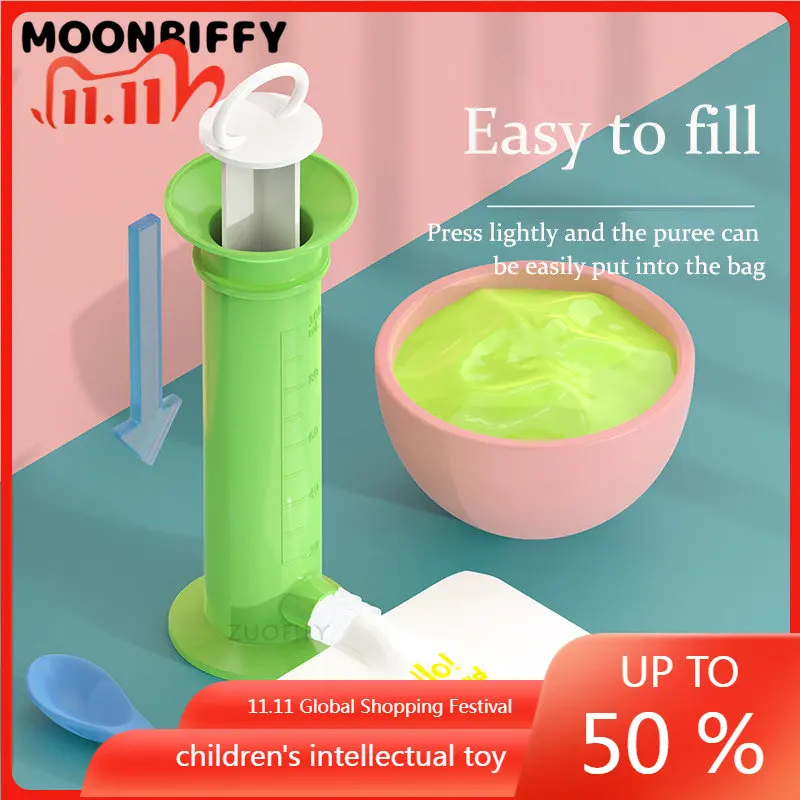 

Baby Reusable Food Storage Squeeze Baby Eco-friendly Reusable Squeeze Food Pouch Storage DIY Baby Food Pouch Zipper Feeding Bags