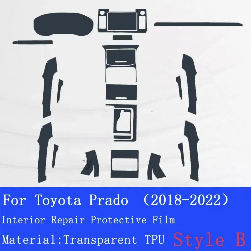 Для Toyota Prado (2018-2022) внутренняя центральная консоль автомобиля прозрачные наклейки