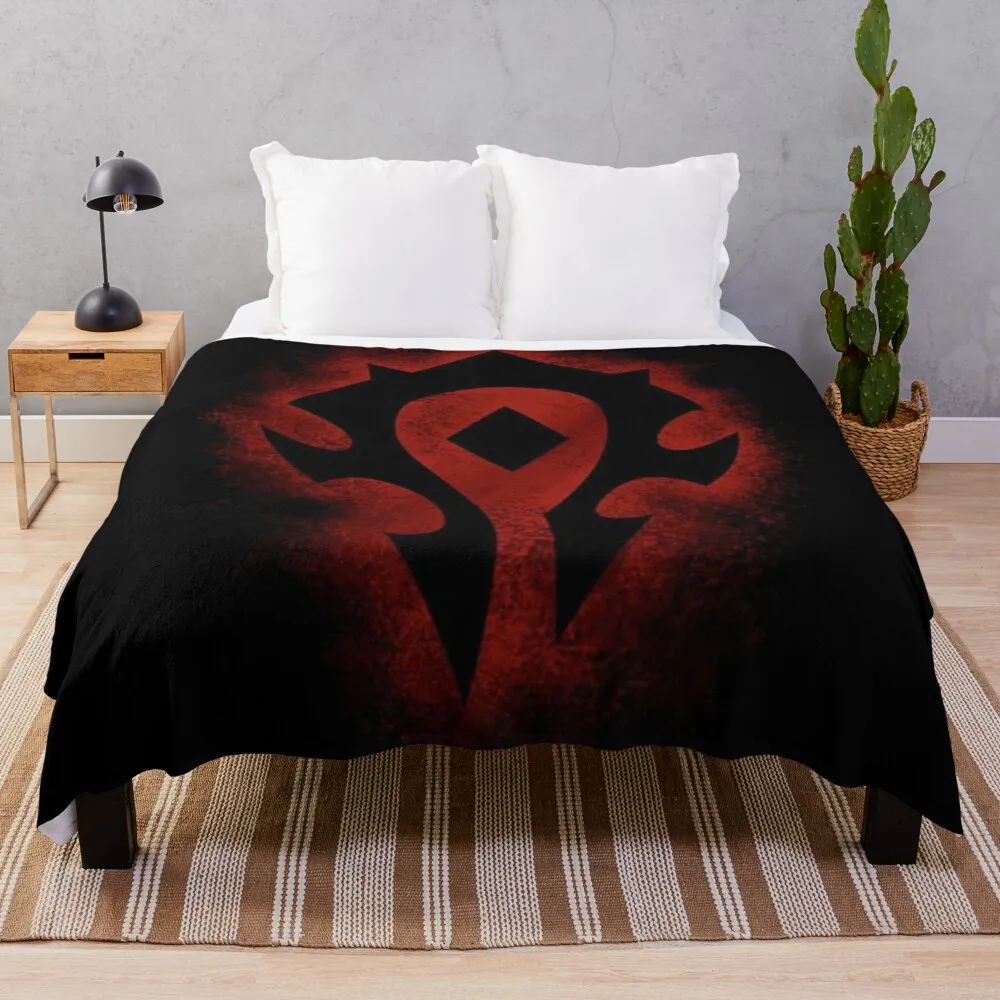 

Red horde logo Throw Blanket soft plaid