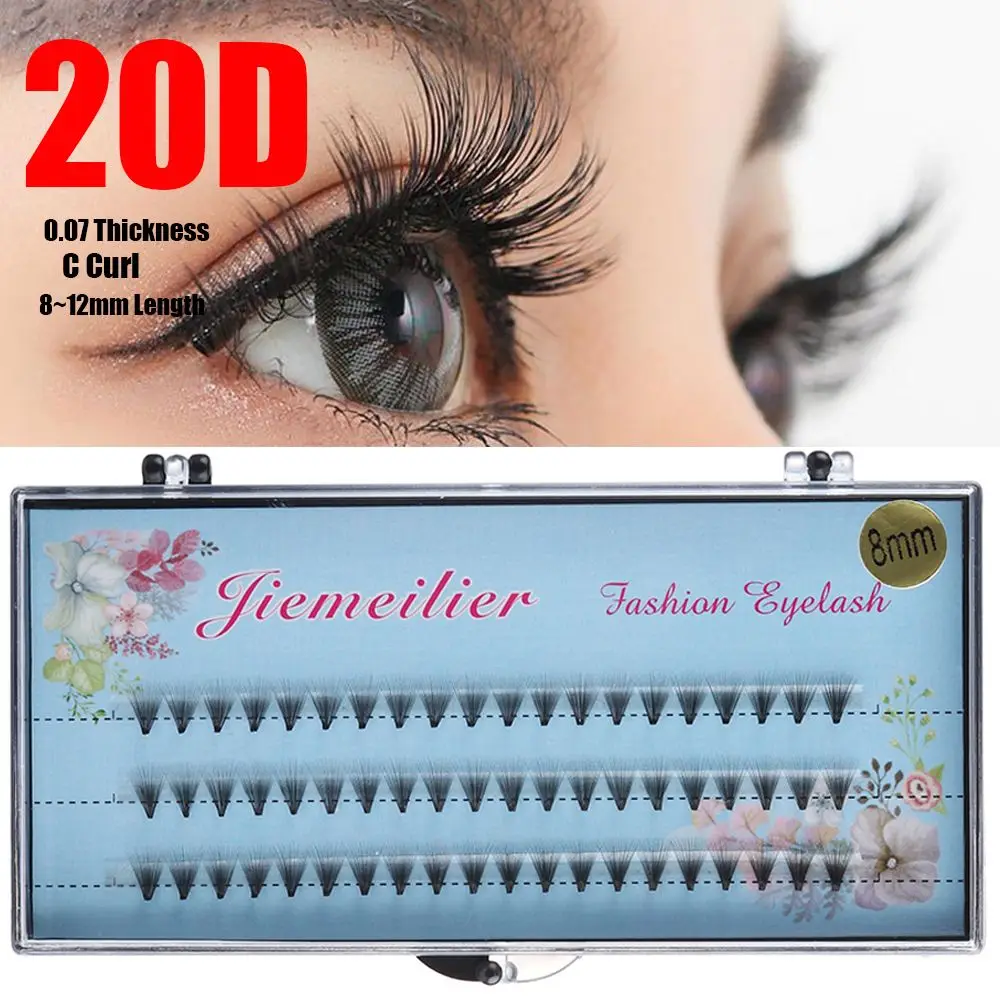 

Woman's Fashion 12 Lines 20D Black Faux Soft Mink Eyelash Extension Handmade Premade Volume Fan Lashes 0.07 C 8-12mm