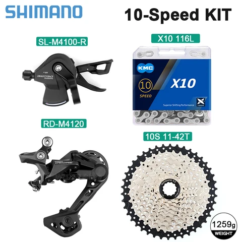 Переключатели передач Shimano Deore 10 в RD M4120, механизм переключения передач 1x1 0 скорости, рычаг переключения передач KMC 10 В, цепь 36/40/42/46/50T 10 S, групсет 10 в