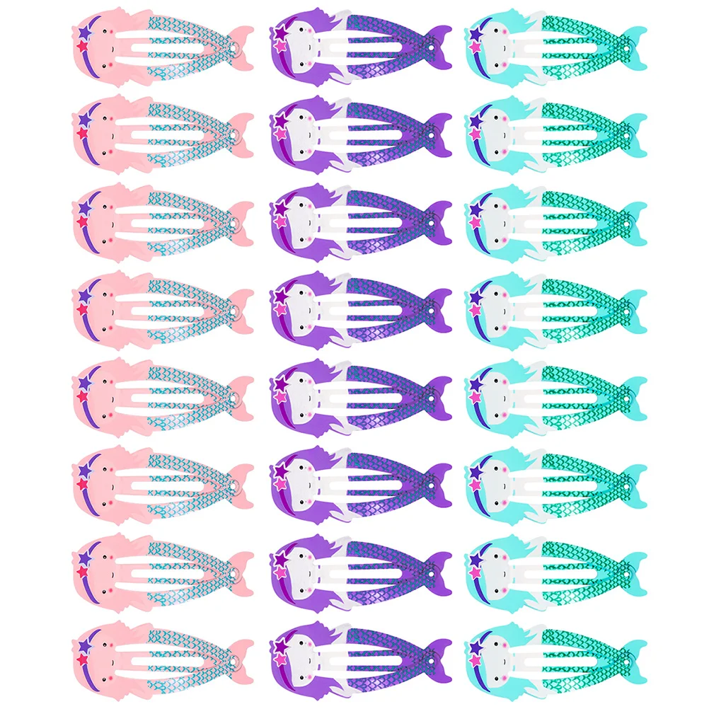 

24 Pcs Mermaid Hair Clip Clips Kids Accessories Fruit Barrettes Metal Children Miss