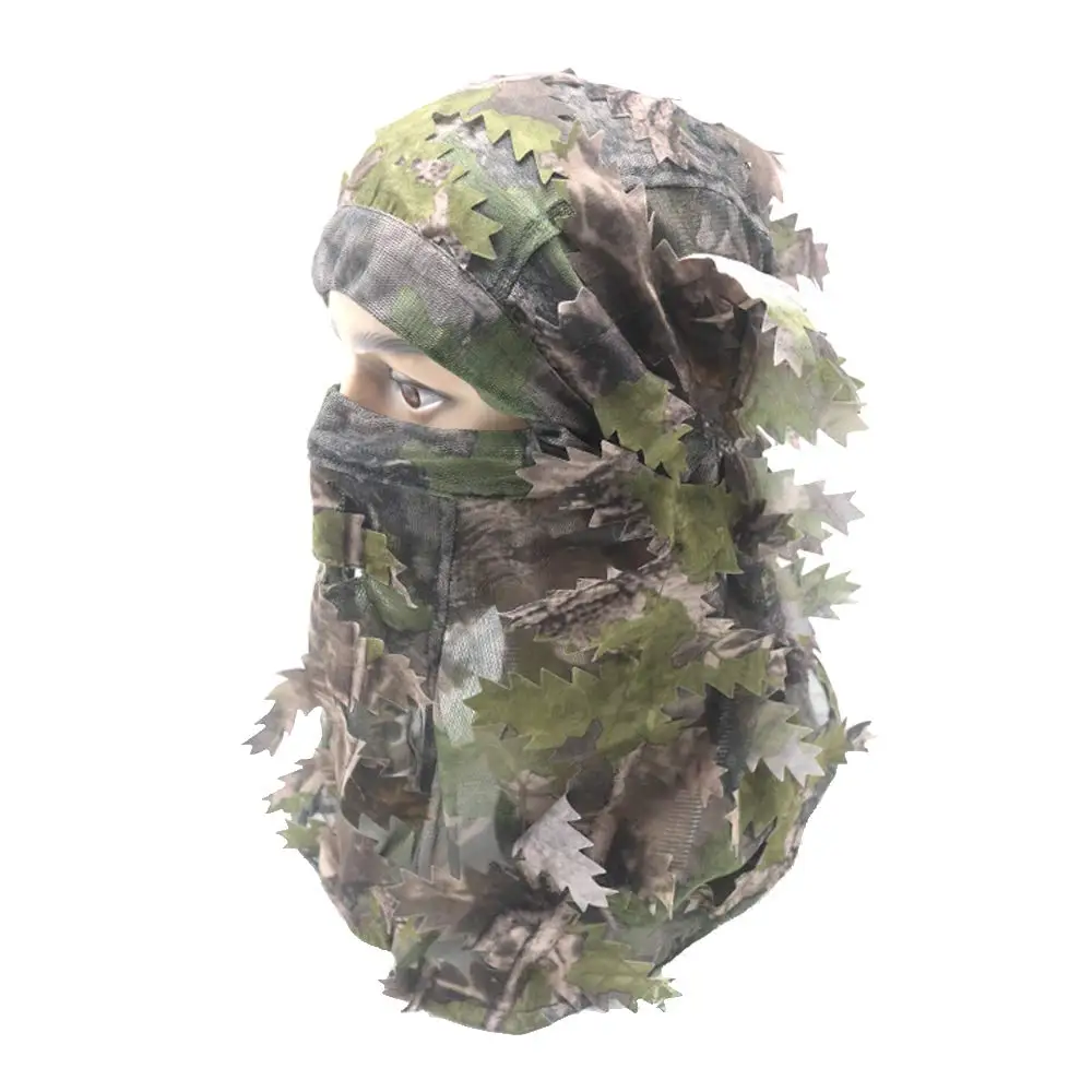 

Tactical Ghillie Face Mask 3D Leafy Camouflage Full Cover Headwear For Hunting Airsoft Paintball Shooting Training Fishing