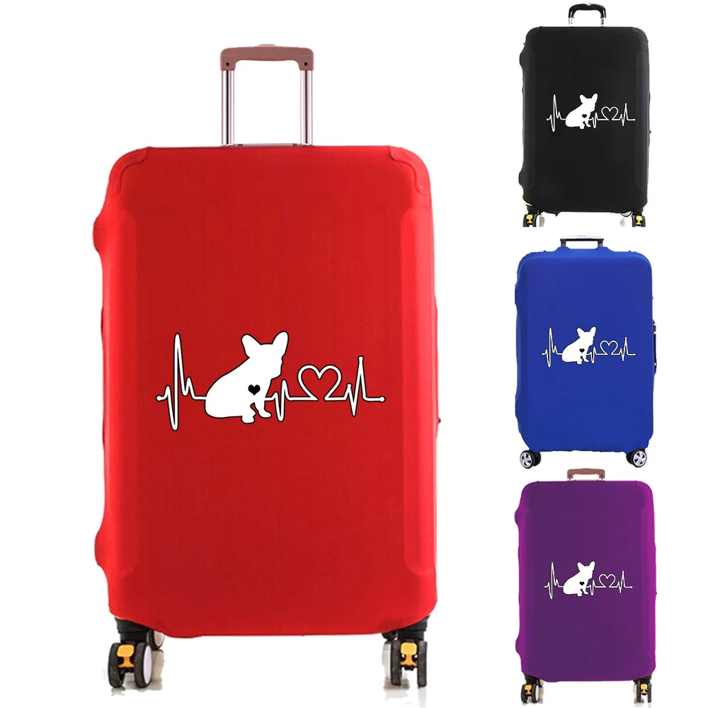Luggage Cover Suitcase Protector White Cat Heart Rate Printed Thicker Elastic Dust Covered 18-28 Inch Trolley Travel Accessories  - buy with discount