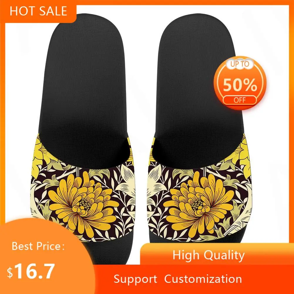 

Женские сандалии на мягкой подошве, шлепанцы для пляжа, в европейском стиле, с цветочным рисунком, унисекс, обувь для ванной