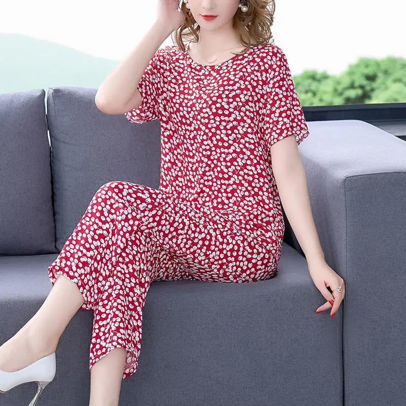 

Women 2022 Summer Cotton 2 Piece Sets Female Retro Plaid Casual Suits New Vintage Loose Comfortable Tops and Pants Set E42