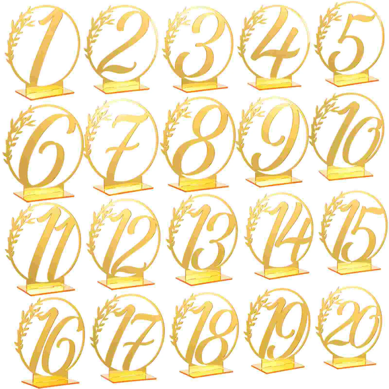 

20 Pcs Blank Flag Acrylic Table Numbers Sign Props Decoration Banquet Wedding Elegant