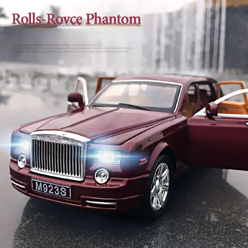 

Модель фантомного автомобиля в рулонах из сплава со звуком и светом, 1:24