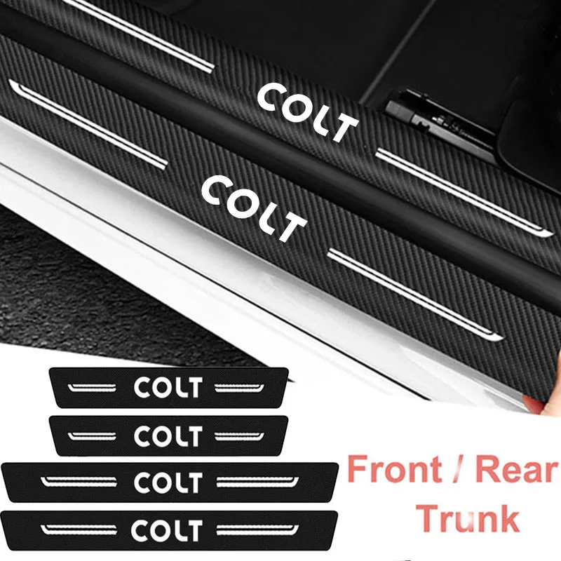 

Углеродное волокно для Mitsubishi Colt, автомобильная наклейка, защита от царапин, наклейки на пороги двери, водонепроницаемая защитная пленка на порог