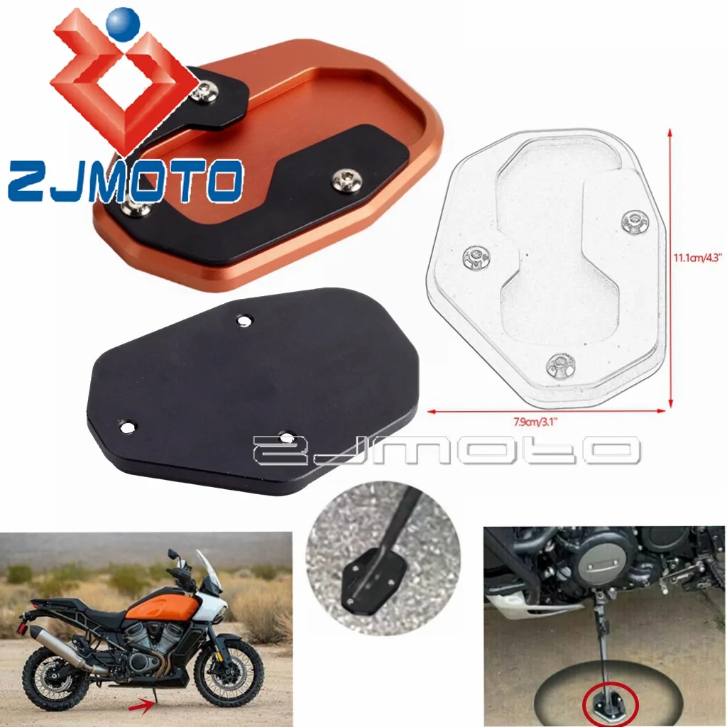 

Motorcycle Foot Plate Pad Kickstand Motorbike Sidestand Feet Stand Extension Enlarger Mat For Harley Pan America 1250 2021 2022