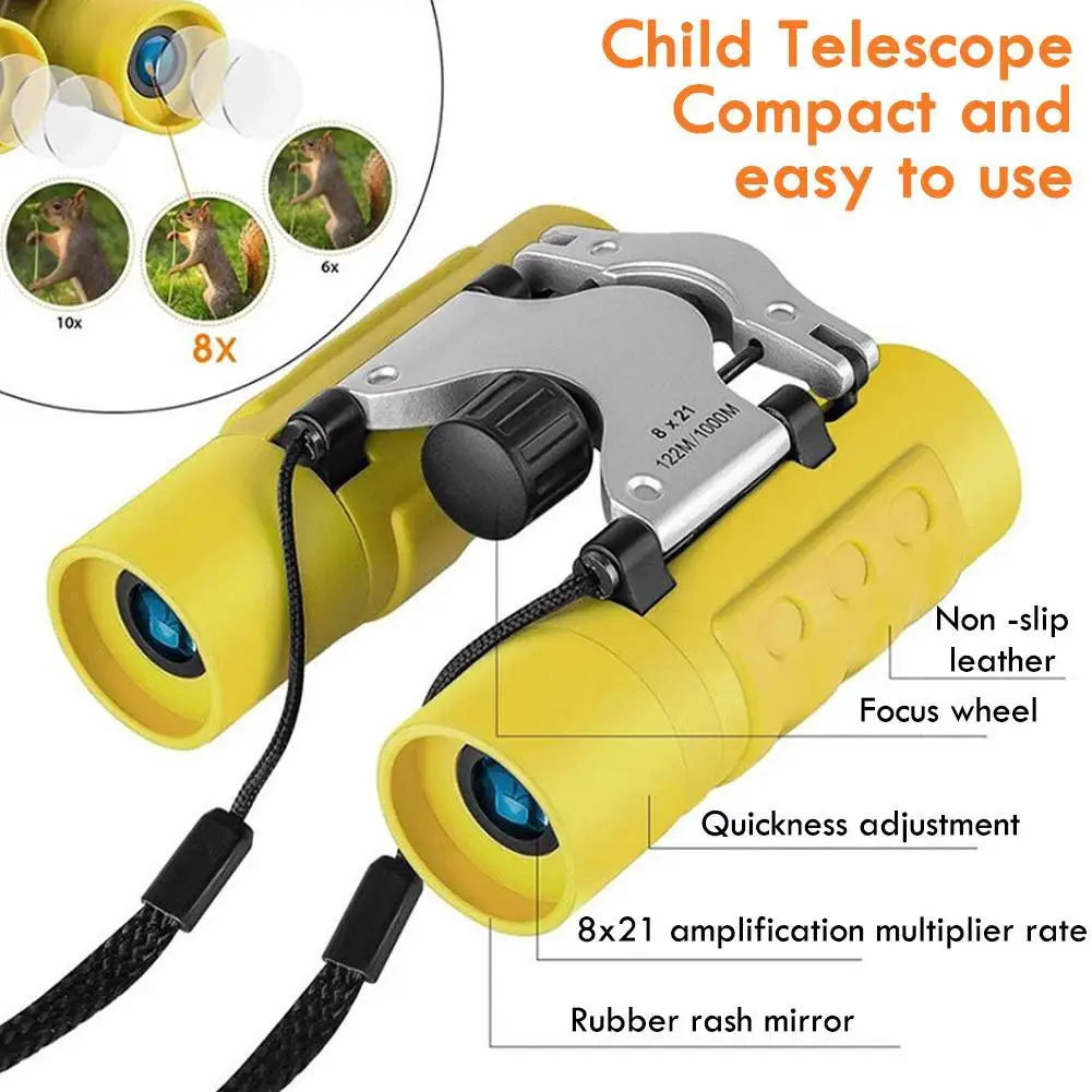

Детский бинокль 8x21, Телескопы для наблюдения за птицами на открытом воздухе, легкий вес, бинокль, подарок на день рождения, Рождество, для ох...