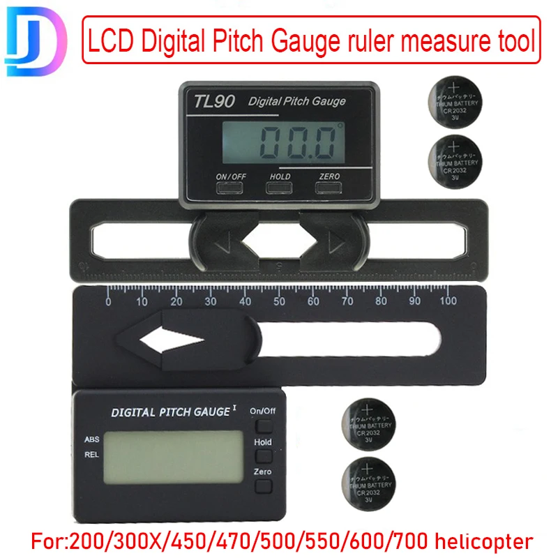 

TL90 LCD Digital Pitch Gauge ruler measure tool for T-REX 450/L 470 380 500 550 700 Rotor System RC Helicopter(With Battery)