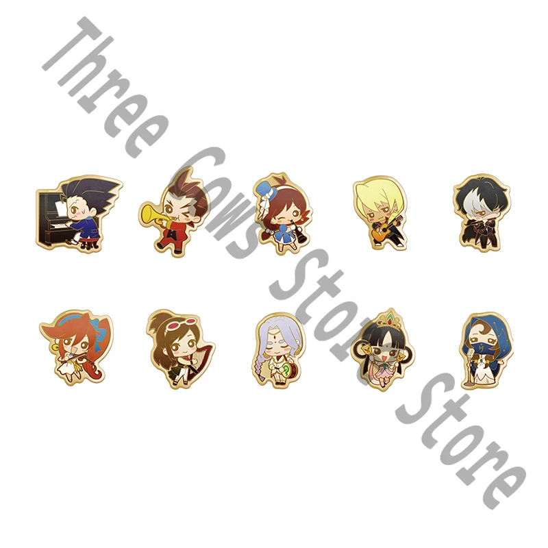 Аниме Ace Attorney Phoenix Wright Miles Edgeworth Косплей Значок Эмблема Орнамент Подвеска Брошь