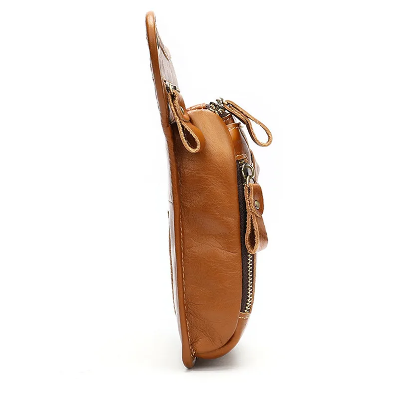 Simple casual men's natural genuine leather leg bag outdoor sports first layer cowhide waist bag retro fashion cycling bag