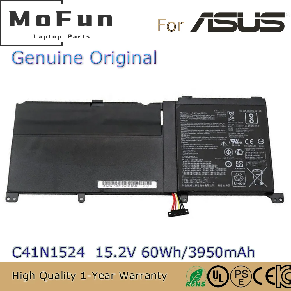 Новинка оригинальная модель C41N1524 15 2 в 60 Втч Аккумулятор для ноутбука Asus ZenBook Pro