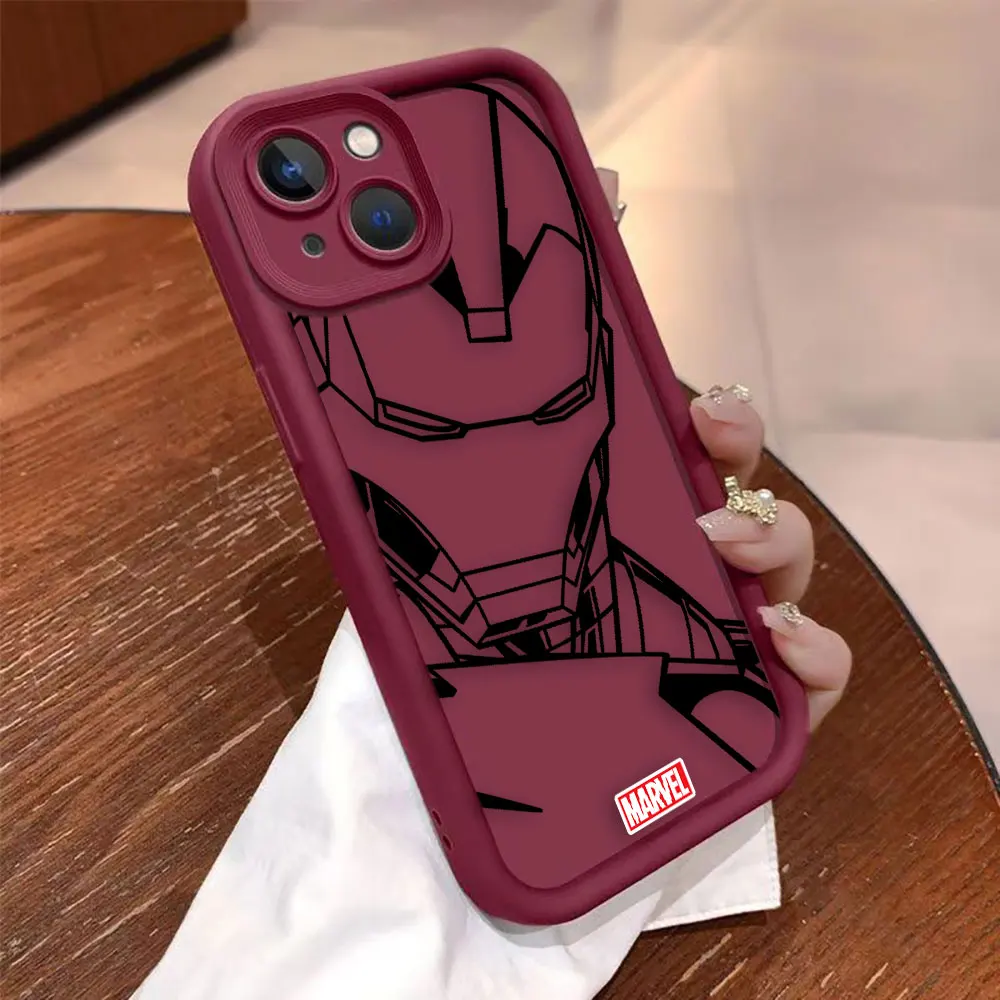 Чехол с принтом Железного Человека-паука Marvel Line Comics для Realme C30 C33 C35 C53 C55 C63 C65 C67 4G 12 11