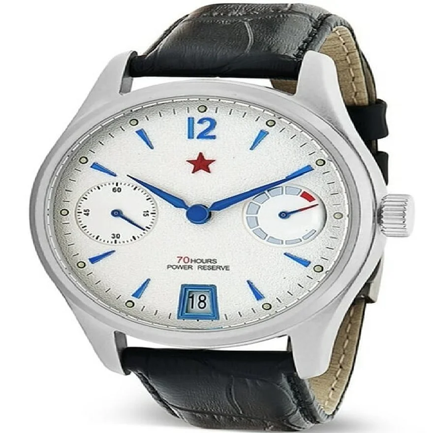 

Red Star Men's Luxury 44mm Vintage Military Automatic Watch Sapphire Crystal with Peacock Movement SL6601