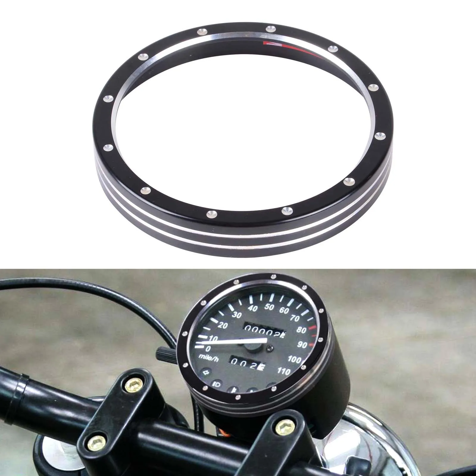 

Motorcycle Gauge Speedometer Trim Bezel Trim Ring Cover CNC Aluminum For Harley 883 1200 Dyna Street Bob Low Rider Model