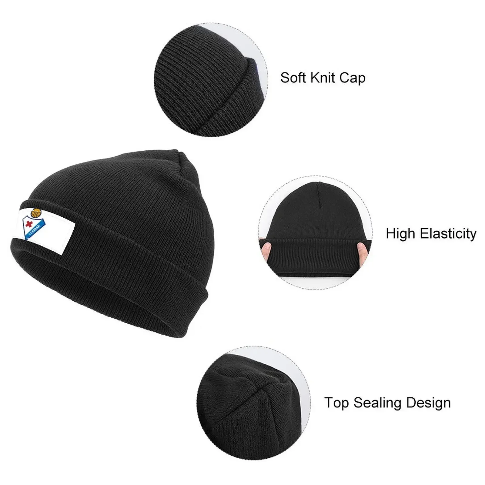 Фото The Eibar Logo Knitted Cap New In Hat black Beach Caps For Women Men's №3